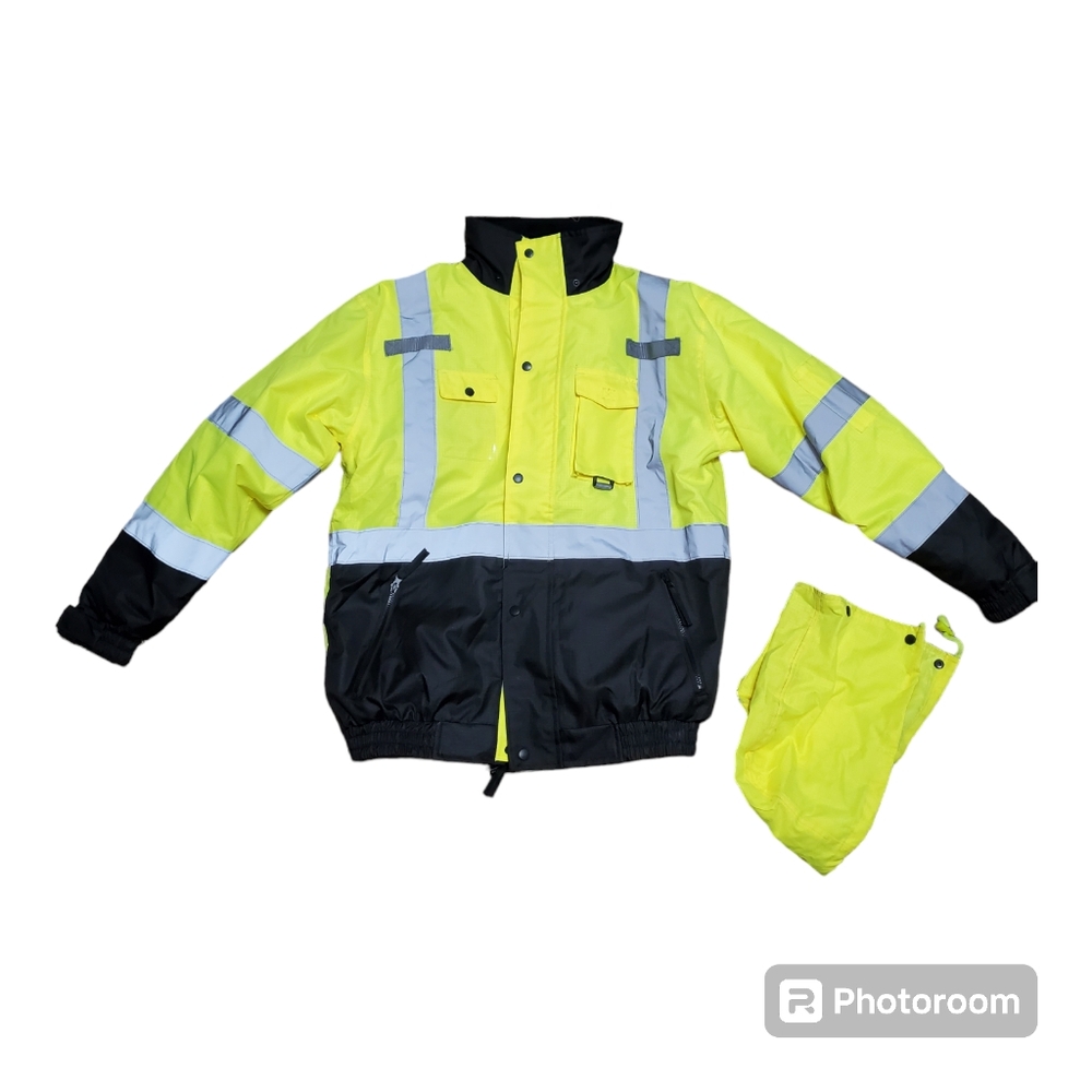 PIP ANSI Class 3 Type R Waterproof Ripstop Jacket Fleece Liner Size M 333-1770